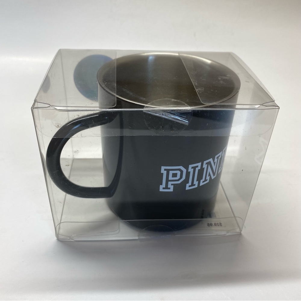 PINK Victoria’s Secret Stainless Camping Coffee Mug Black & White New in Box - Picture 4 of 7